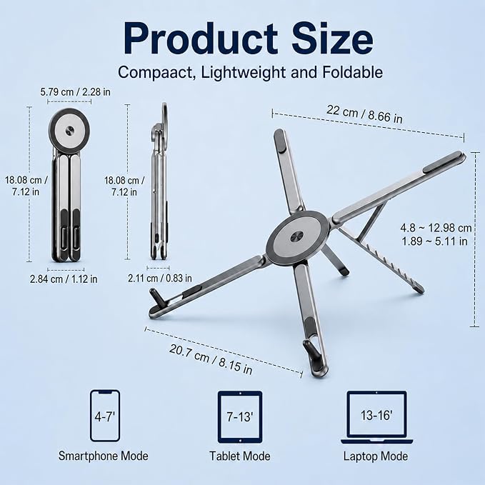 Soporte ajustado en el ángulo ideal para móvil o tablet
